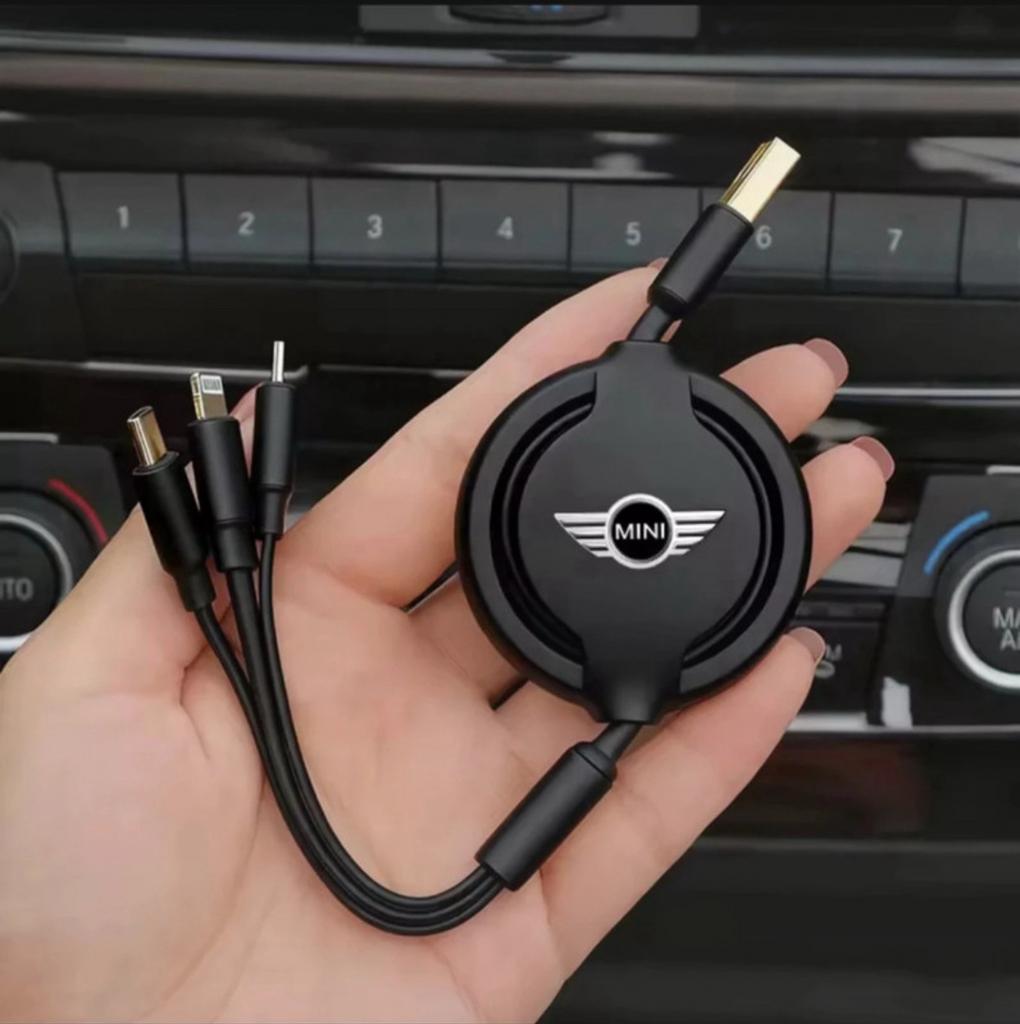 Chargeur MINI Cooper  Câble Rétractable 3 en 1 - Neuf, Télécoms, Chargeurs de voiture, Enlèvement ou Envoi, Neuf