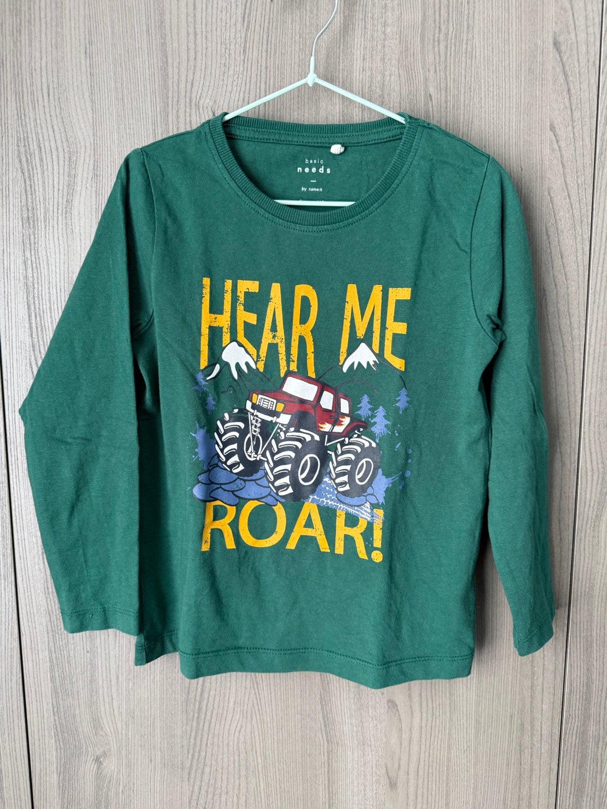 Longsleeve monstertruck maat 110, Kinderen en Baby's, Kinderkleding | Maat 110, Ophalen of Verzenden, Zo goed als nieuw, Jongen