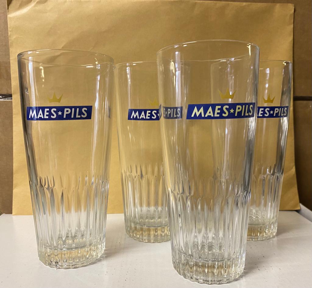4 glazen Maes Pils voor 2 euro, Verzamelen, Ophalen, Zo goed als nieuw