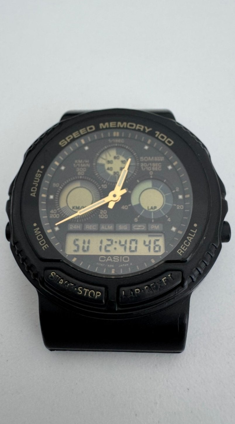 Casio AQ-100W Vintage (Module 308) Ana-Digi - Sans bracelet, Étanche, Enlèvement ou Envoi, La vitesse, Utilisé