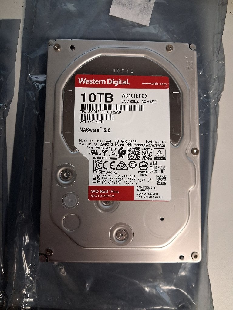 6x WD Red Plus 10TB en 3x WD Red Pro 10TB, Computers en Software, Harde schijven, Intern, Zo goed als nieuw, 10TB, SATA