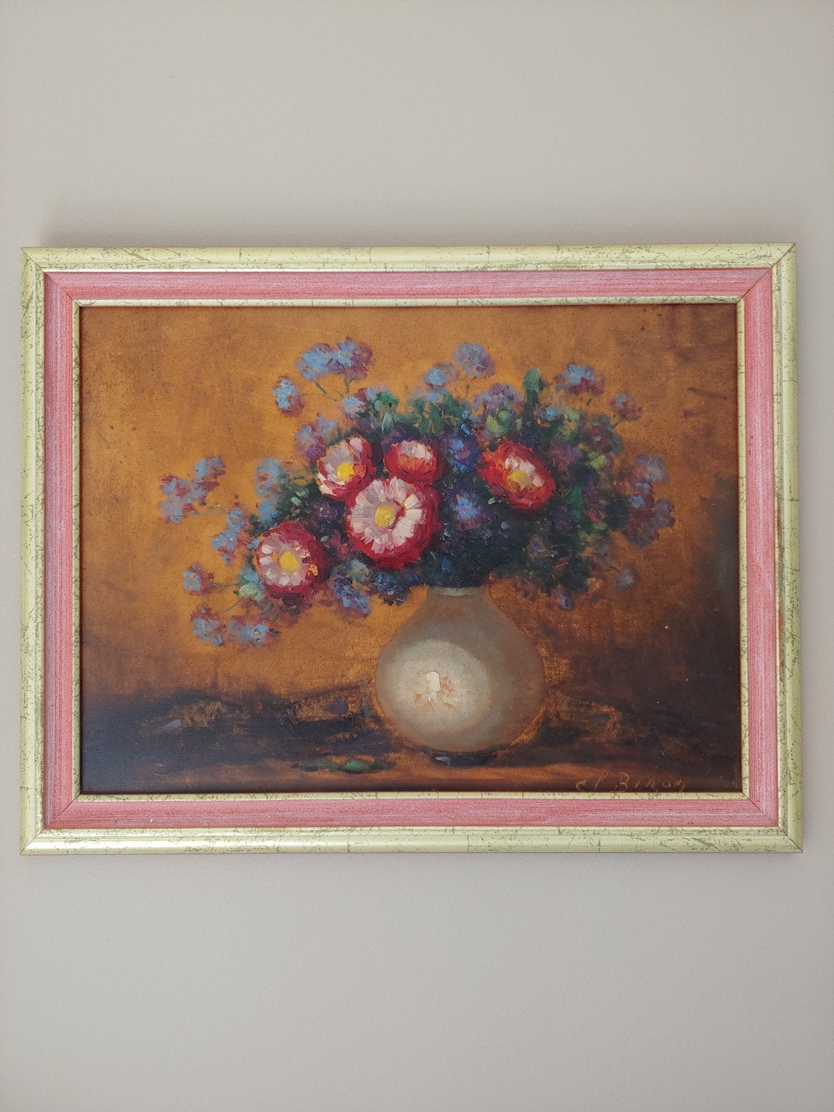 Origineel olieverfschilderij van clémence Biron uit ca1950, Antiquités & Art, Art | Peinture | Classique, Enlèvement
