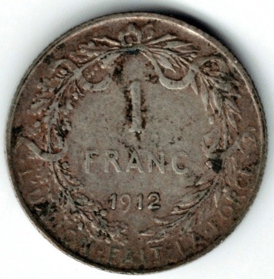 1 franc 1912 FR België zilver (.835), Verzenden, Zilver, Losse munt, Zilver