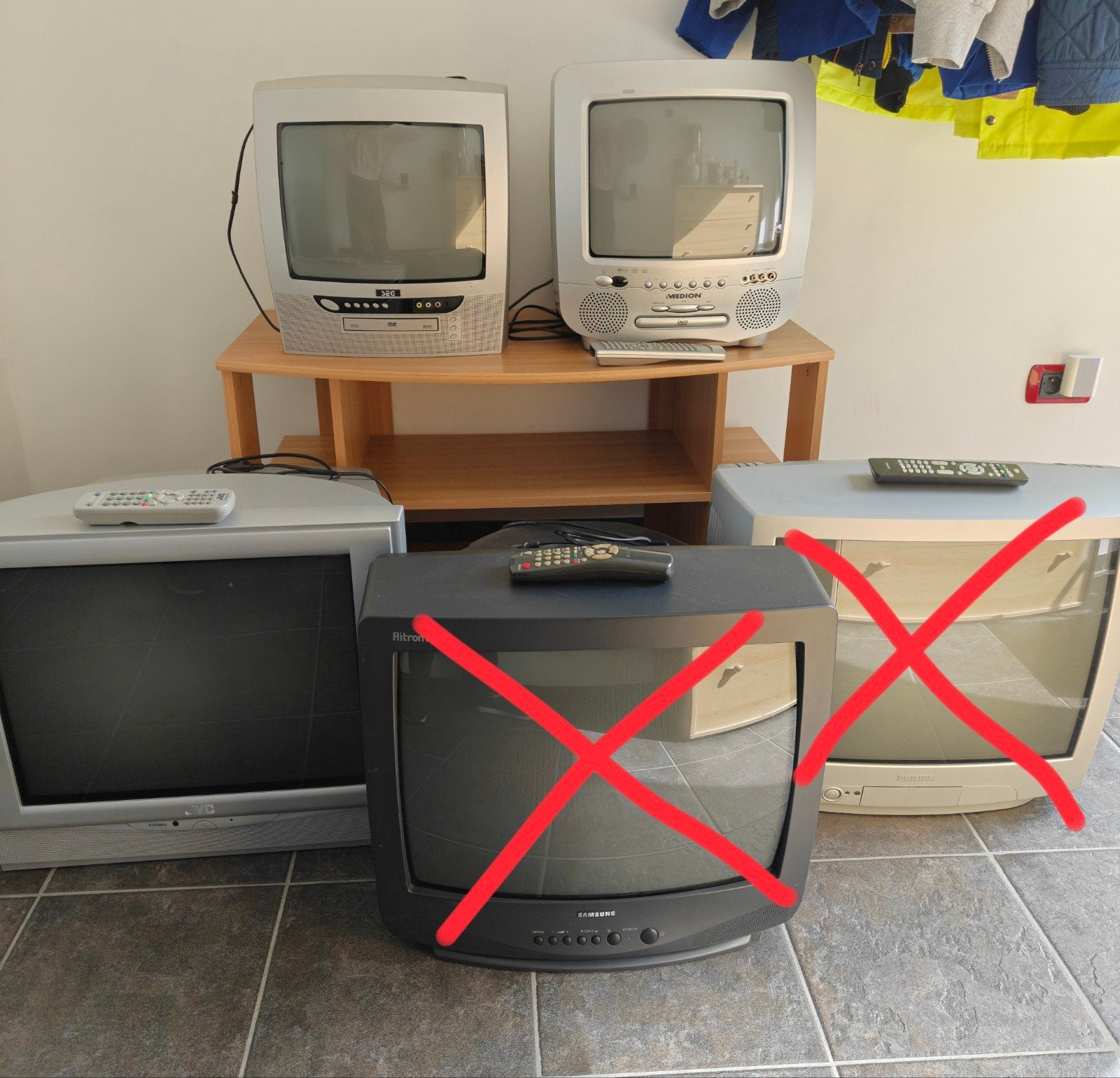 5 Beeldbuis CRT TV's (Philips, Samsung, JVC, Medion, SEG), Audio, Tv en Foto, Vintage Televisies, Ophalen, Gebruikt, 40 tot 60 cm
