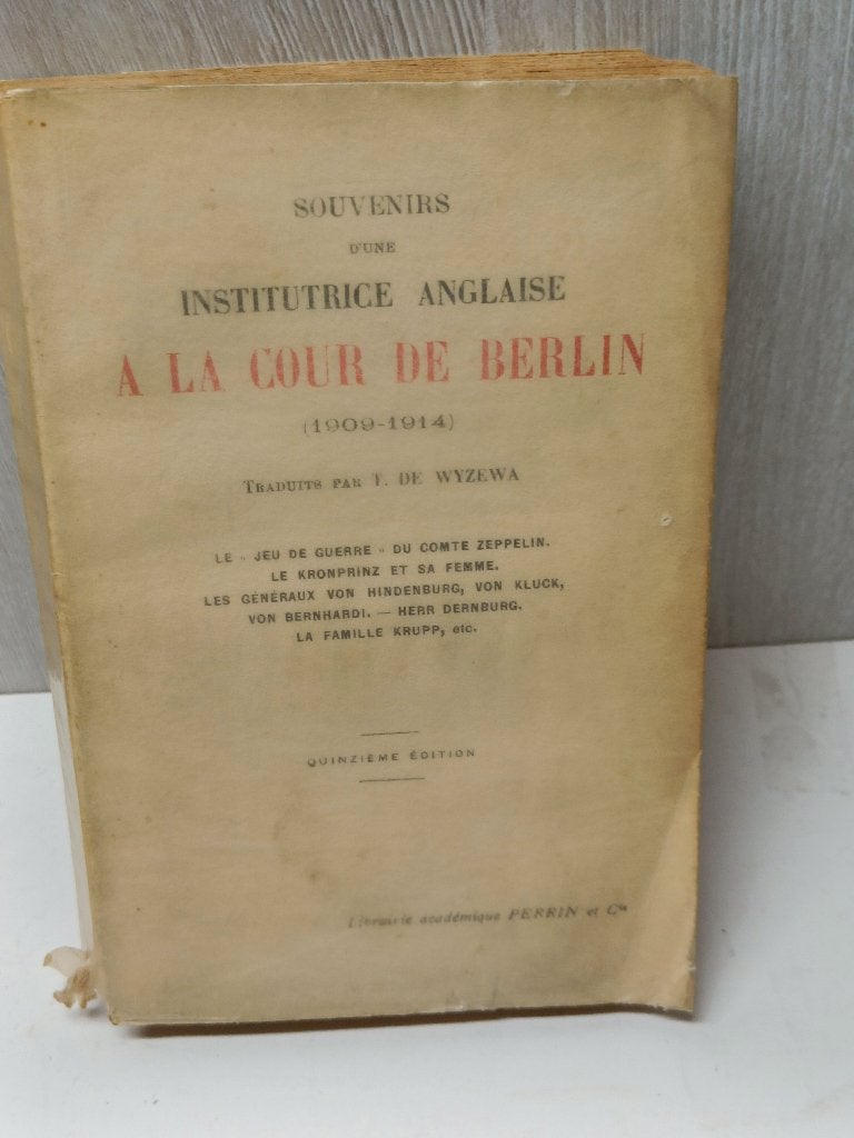 souvenirs d'une institutrice anglaise a la cour de berlin, Enlèvement ou Envoi, Utilisé
