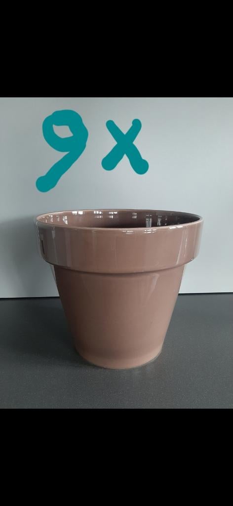 9 x nieuwe keramische bloempotten 29 cm diameter, Ophalen, Nieuw, Binnen