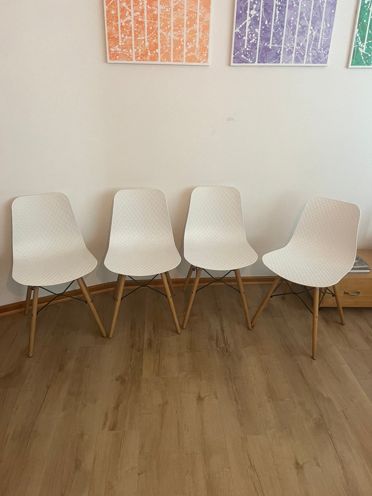 Lot de 4 chaises Zijlstra – style scandinave – blanc & bois, Enlèvement, Blanc, Bois, Une