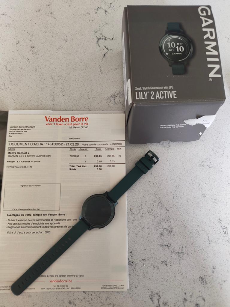 Montre Garmin vert Lily 2 active, Enlèvement, Comme neuf, Vert, Garmin