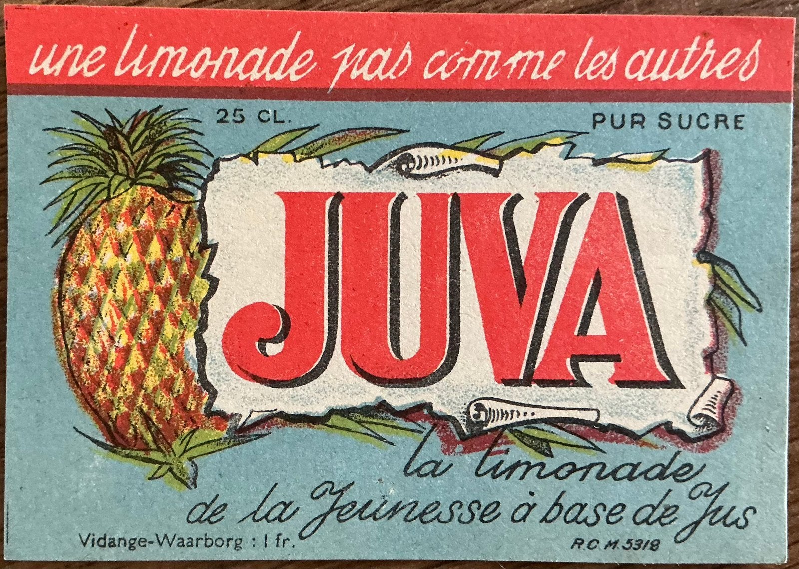 Ancienne étiquette JUVA/LEMONADE, Enlèvement ou Envoi, Comme neuf, Autres types