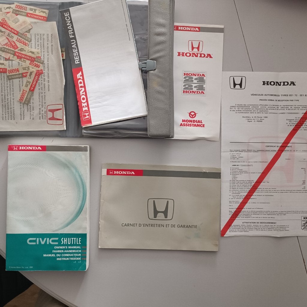 Manuels ou notices avec pochette pour Honda  Civic   - 1988, Envoi