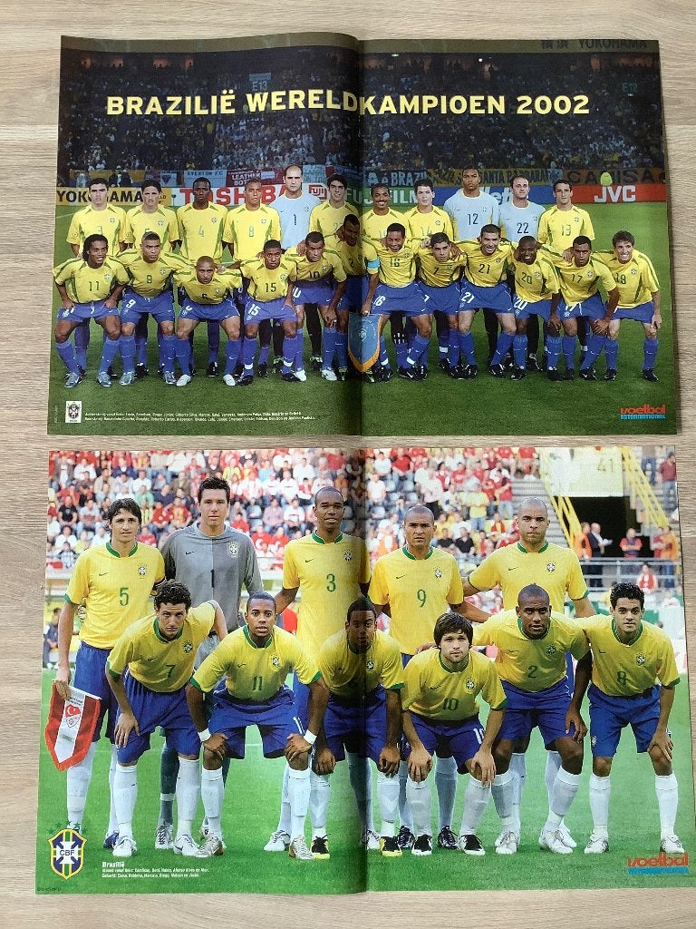 Posters nationale ploeg Brazilië Begin Jaren 2000, Verzamelen, Ophalen of Verzenden, Zo goed als nieuw, Poster, Plaatje of Sticker