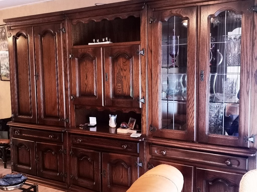 Donker eiken wandmeubel 3 m lang, Ophalen
