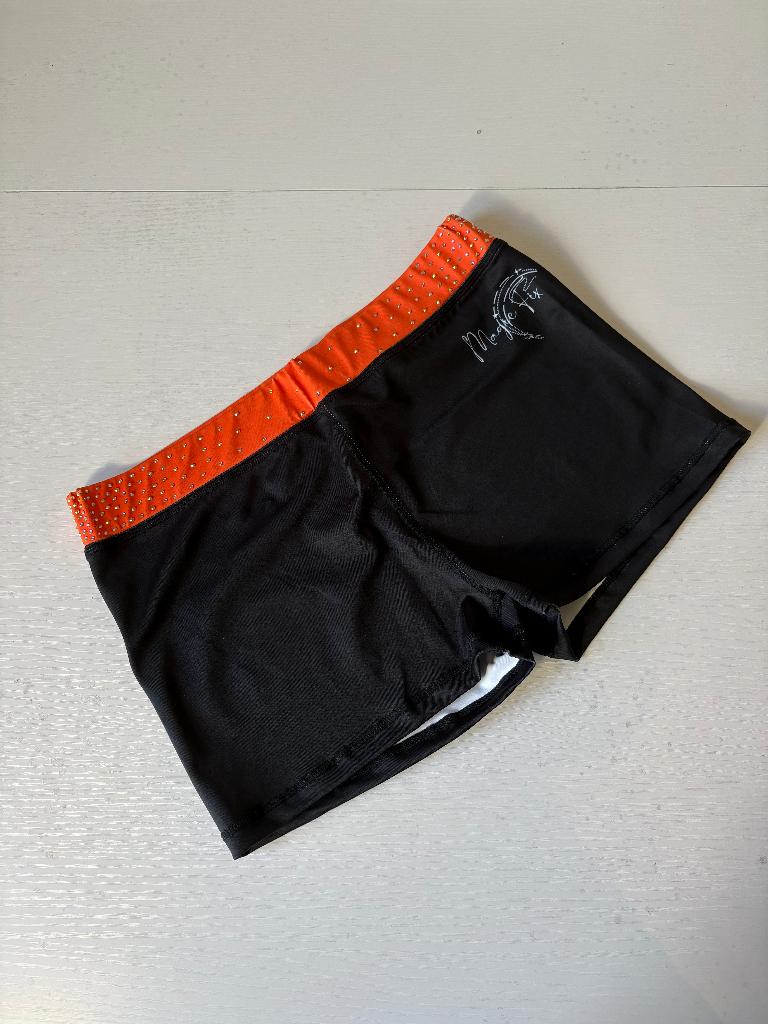 Short met Glitterdetails Turnen, Acro, Gymnastiek, Sport en Fitness, Turnen, Nieuw, Turnbroekje, Oranje, Ophalen of Verzenden