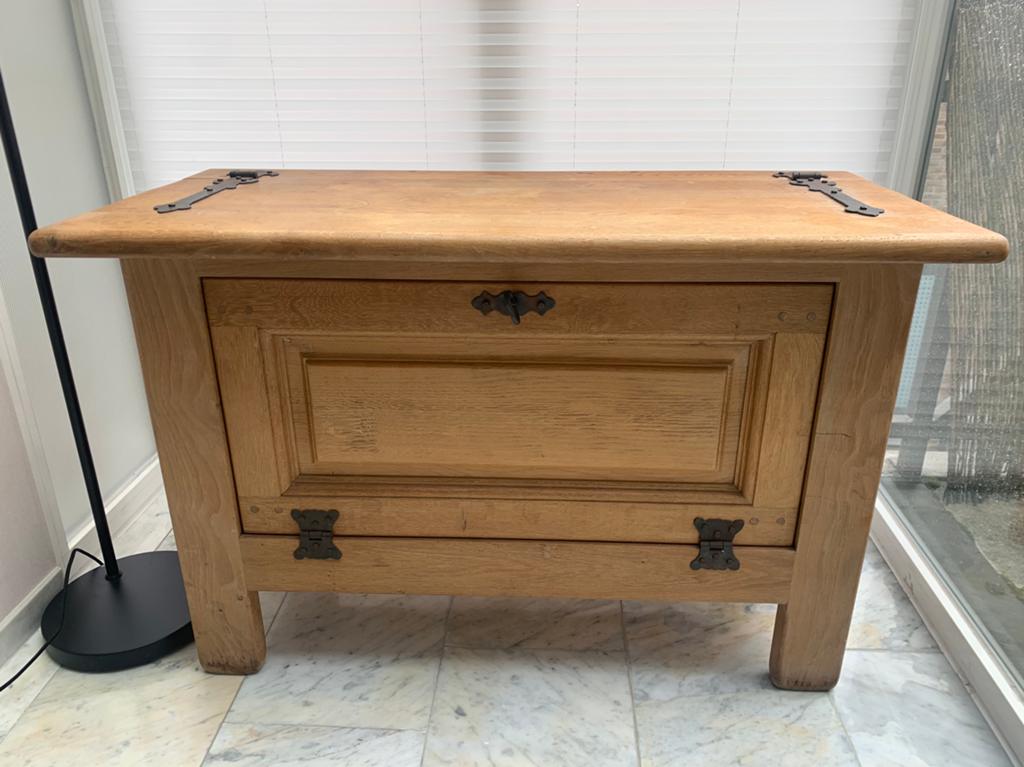 Massief houten kist met opbergruimte – landelijke stijl, Huis en Inrichting, Ophalen, Gebruikt, 100 tot 150 cm, 50 tot 75 cm