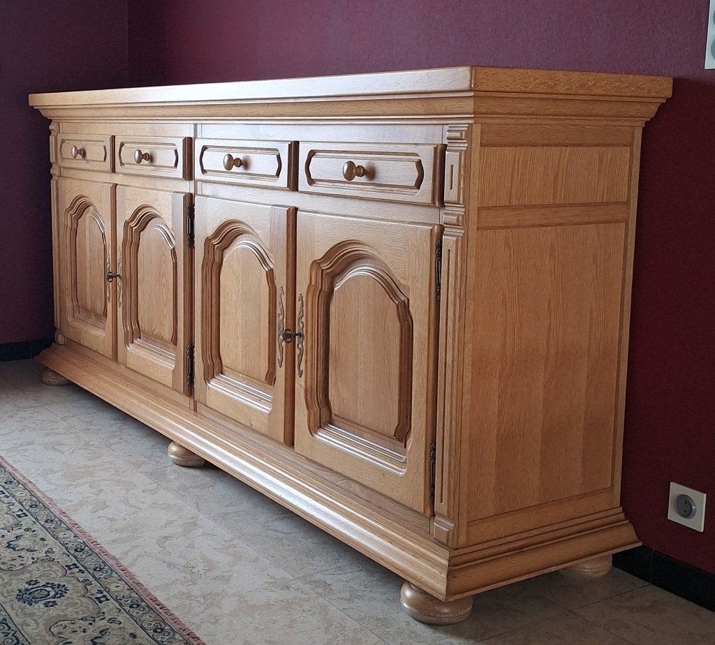 Dressoir, Tafel en 6 stoelen, Klein kastje, Ophalen, Gebruikt, Met lade(s), Eikenhout