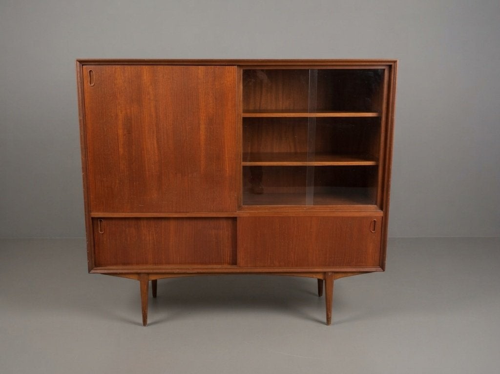 Oswald Vermaercke "Paola" teak highboard, Teck, 25 à 50 cm, Mid century, Geen