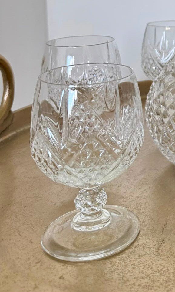 6 Kristallen cognacglazen. Cristal d'Arques, Ophalen