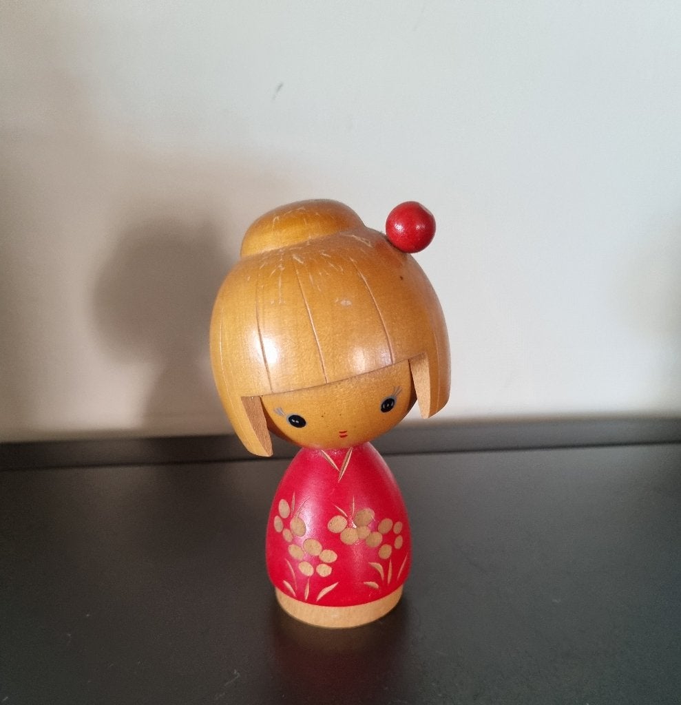 Joli kokeshi Onsanpo de Shoei Fujikawa, Antiquités & Art, Art | Art non-occidental, Japon, Poupée, Multicolore, Fait main