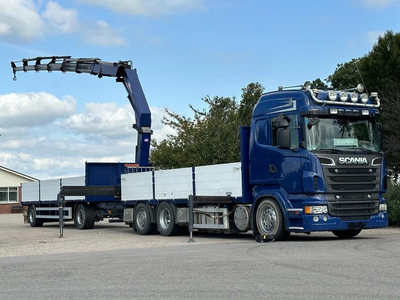 Scania R560 V8 2012 HMF 30TM!CRANE/KRAN/GRUE! 6x2!FULL OPTIO, Auto's, Vrachtwagens, Automaat, Euro 5, Blauw, Bedrijf