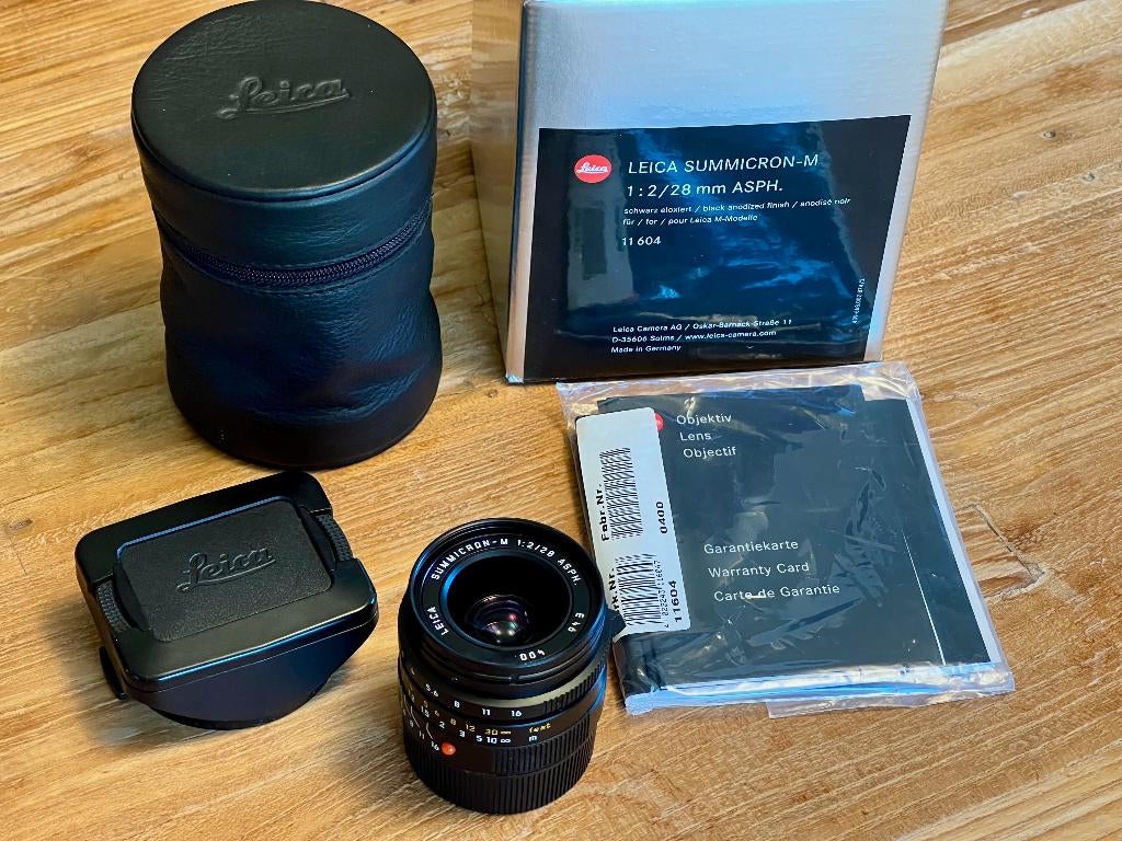 Leica Summicron-M 28mm ASPH 11604 – 6-bit – Volledige set, Ophalen, Zo goed als nieuw, Groothoeklens