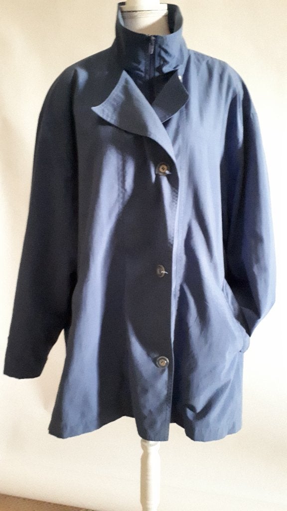 regenmantel / jas / blauw / Daxon / 48-50, Ophalen of Verzenden, Gedragen, Maat 46/48 (XL) of groter, Blauw
