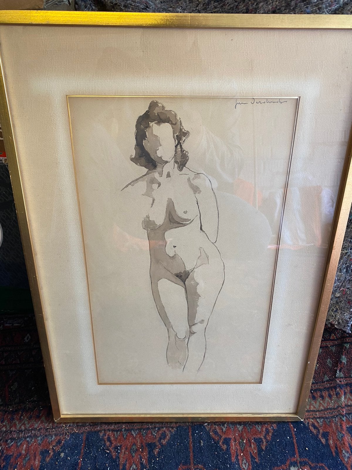 Dessin signé, Antiek en Kunst, Kunst | Tekeningen en Fotografie, Ophalen