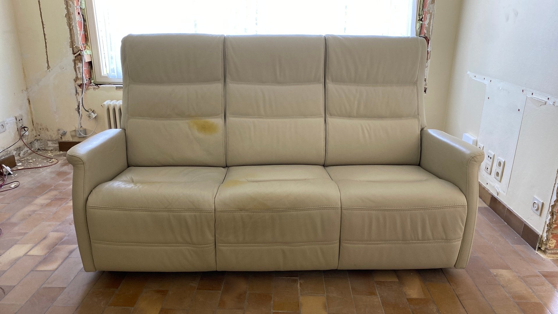 3-zit leer, Ophalen, Gebruikt, 150 tot 200 cm, Driepersoons