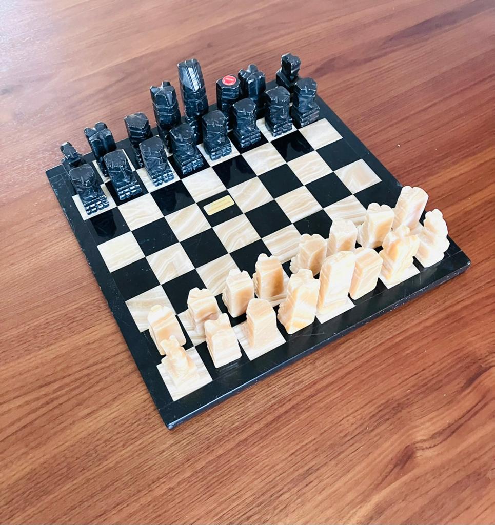 Vintage schaakbord uit Mexico. Marmer en onyx, Hobby en Vrije tijd, Gezelschapsspellen | Bordspellen, Zo goed als nieuw, Een of twee spelers