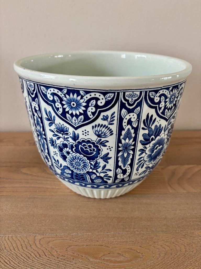 Prachtige vintage delfts Royal Sphinx bloempot ,groter model, Ophalen of Verzenden, Zo goed als nieuw