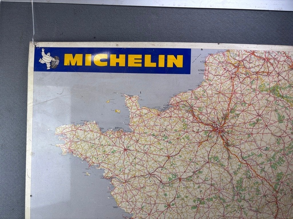 Michelin Bibendum landkaart Frankrijk blik, Verzamelen, Ophalen, Gebruikt, Reclamebord