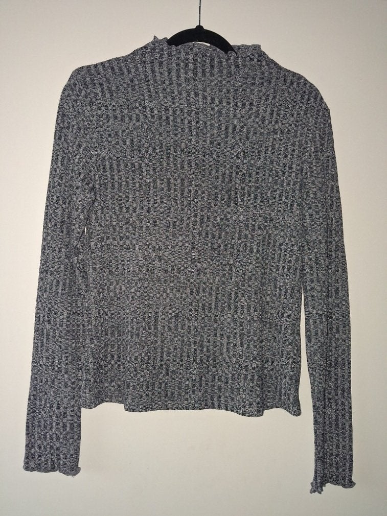 Chemise stretch à manches longues côtelée grise L, Taille 42/44 (L), Gris, Enlèvement ou Envoi, Comme neuf
