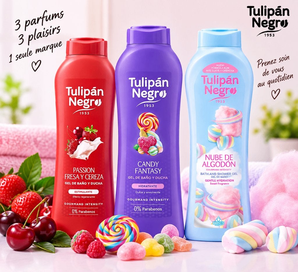 Lot 3 gels douche Tulipán Negro 650 ml – Neufs, Enlèvement ou Envoi, Neuf, Baignoire & Douche