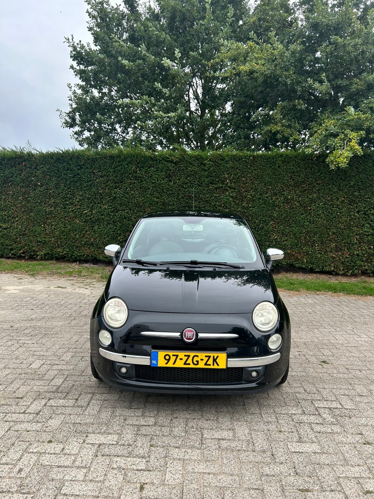 Fiat 500 1.2 2009 || LET OP! Nederlandse auto || Airco/pano, Zwart, Particulier, Te koop