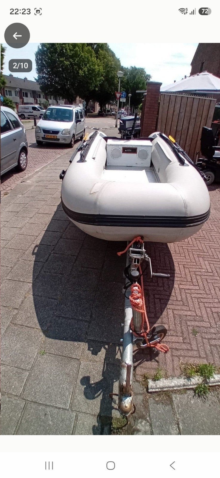 mooie rubberboot met 4pk 2tact voor onderdelen of geheel., Watersport en Boten, Ophalen of Verzenden