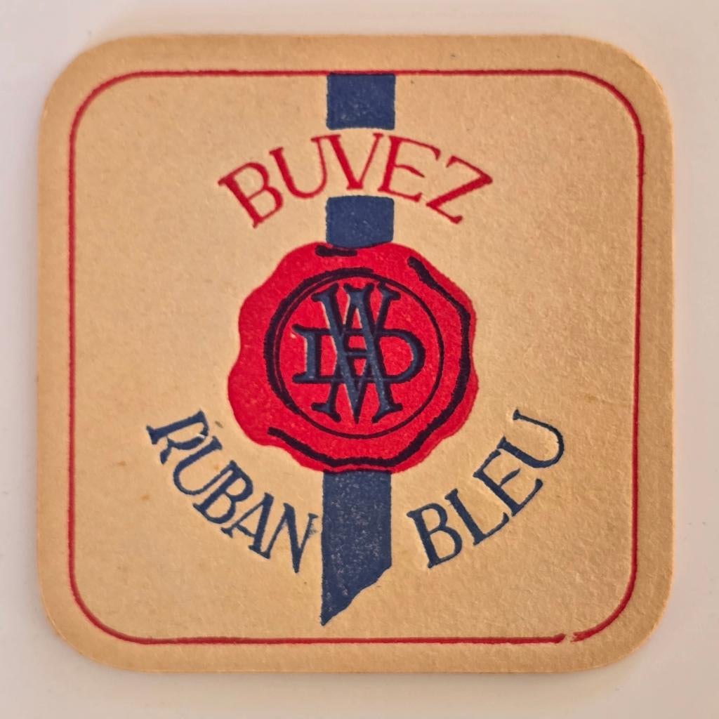 Bierviltje Bierdeckel Onderzetter Blue Ribbon, Verzamelen, Biermerken, Verzenden, Gebruikt, Viltje(s)
