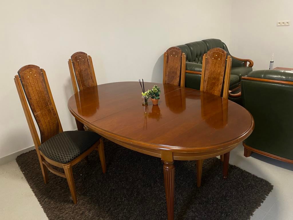 Luxe eettafel met 6 stoelen – zo goed als nieuw, Huis en Inrichting, Complete eetkamers, Zo goed als nieuw, Ophalen