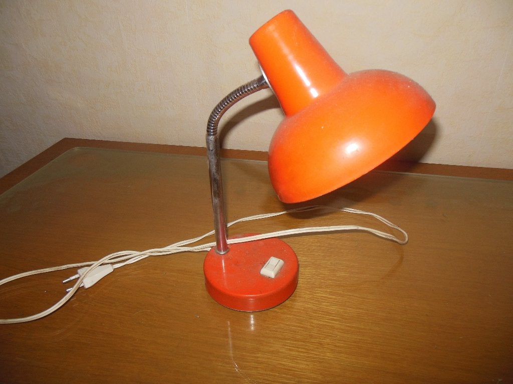 vintage oranje bureaulamp, Ophalen, Bureaulamp, Gebruikt, Overige merken