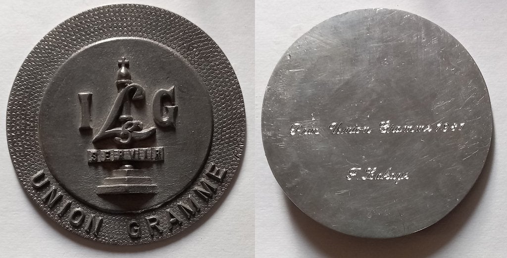 Medaille voor de Union Gramme Prize (1987), Ophalen of Verzenden