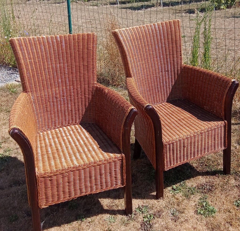 2 chaises en rotin en parfait état., Enlèvement
