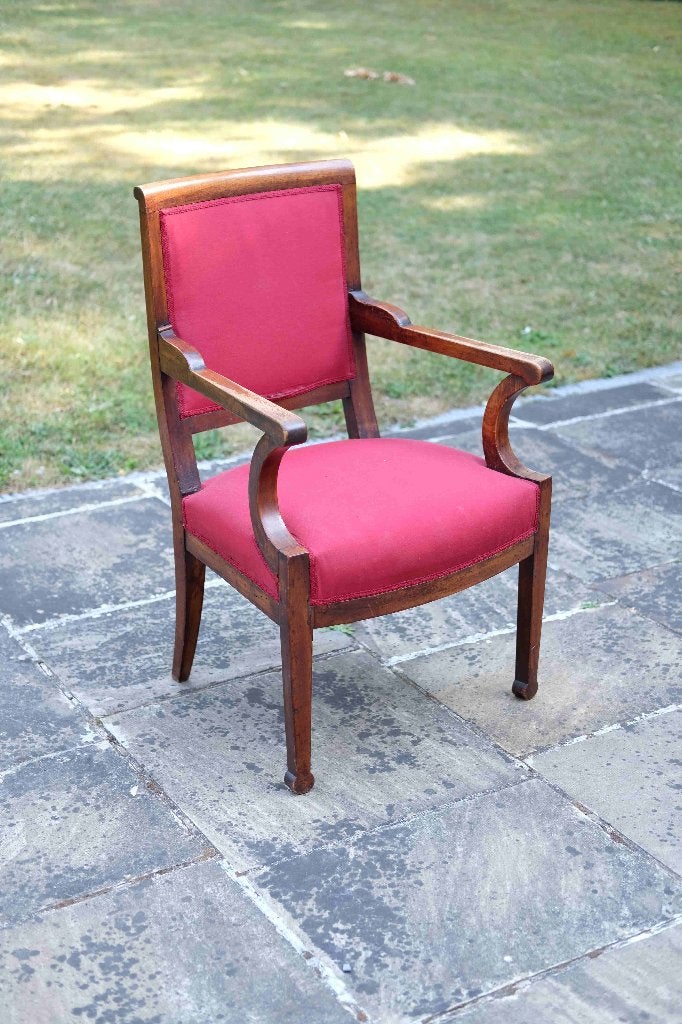 Paire de fauteuils anciens en noyer – époque Directoire, Moins de 75 cm, Enlèvement, Utilisé, 50 à 75 cm
