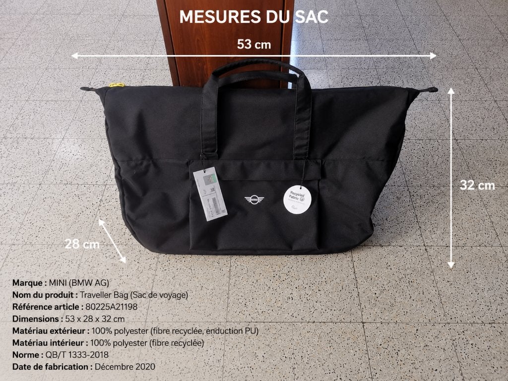 Sac de voyage Mini-Cooper (neuf et officiel), Bijoux, Sacs & Beauté, Neuf, Enlèvement ou Envoi, Moins de 35 cm, 40 à 60 cm