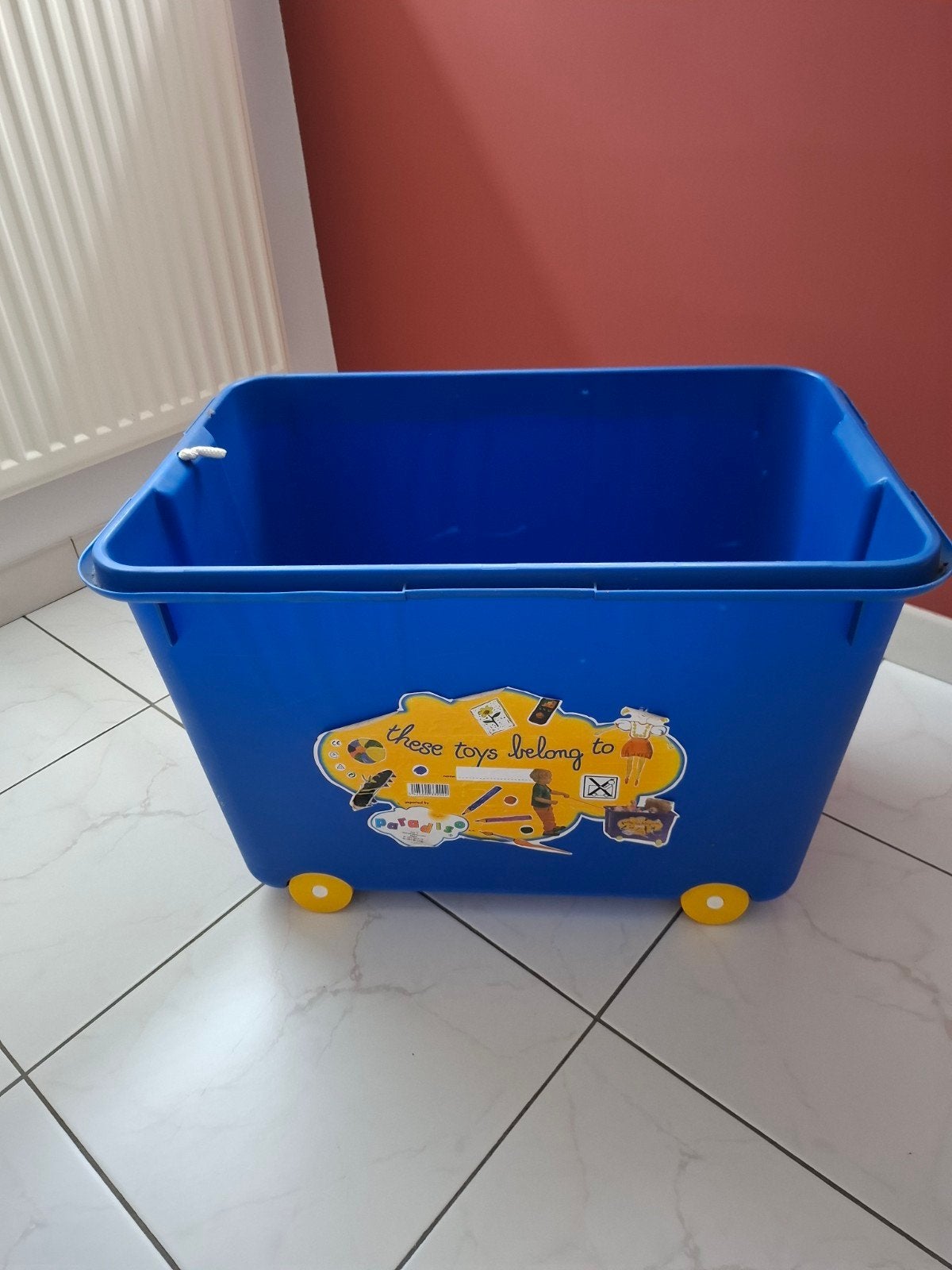 Blauwe speelgoedkoffer op wieltjes, Ophalen of Verzenden, Gebruikt, Overige typen