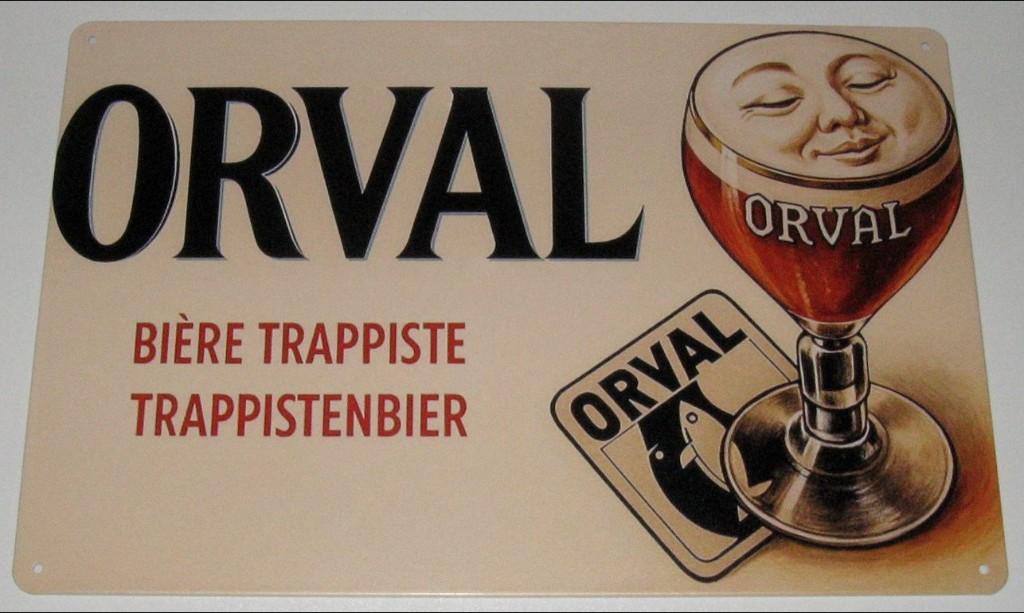 ORVAL BIER : Metalen Bord Orval Trappistenbier, Verzamelen, Biermerken, Verzenden, Nieuw, Reclamebord, Plaat of Schild, Overige merken
