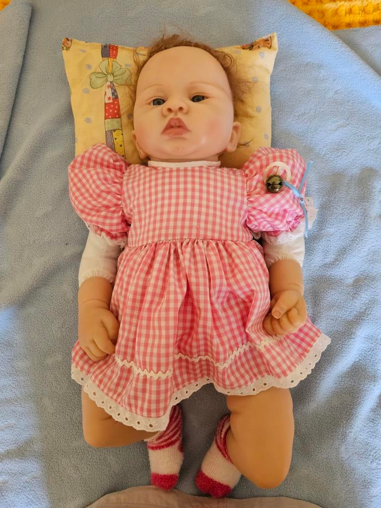 Reborn babypop S.Faber met kleedjes, Ophalen of Verzenden, Babypop