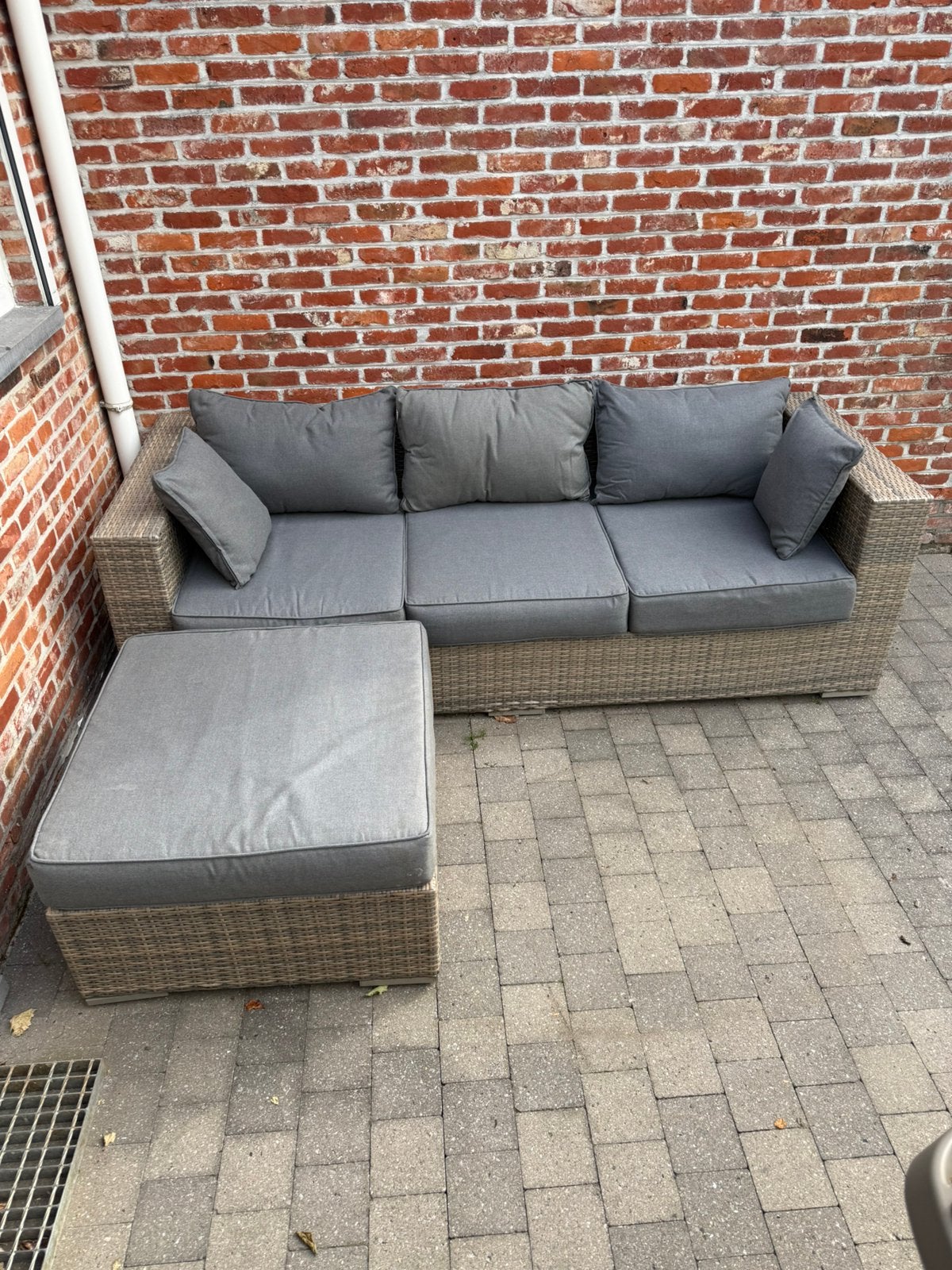 Loungeset Rotan, Enlèvement, Comme neuf, Rotin, Sets de jardin