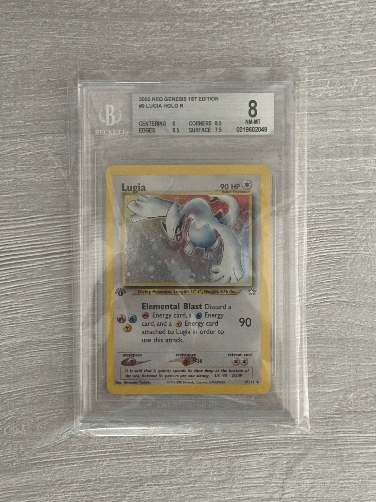 Pokémon Lugia Neo Genesis 1st Edition Holo #9 – BGS 8, Ophalen, Zo goed als nieuw