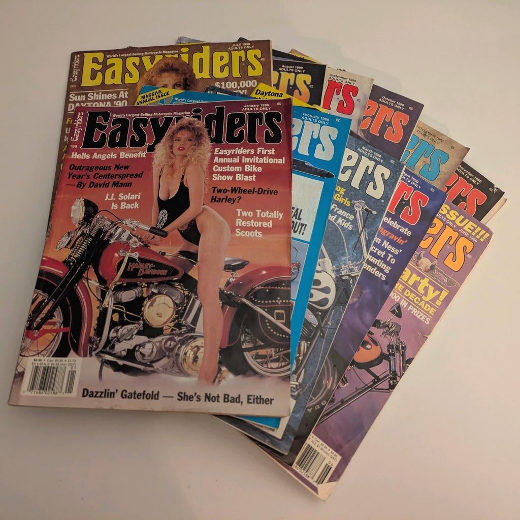 Easyriders Magazine 1990 11 magazines (excl. Mei), Motoren, 2 cilinders, Chopper, Particulier