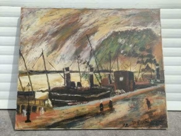 huile sur toile marine signe stefani, Ophalen of Verzenden, Doek