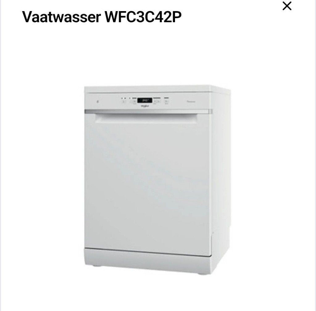 Vaatwasmachine Whirlpool (vrijstaand model), Ophalen, Zo goed als nieuw, Vrijstaand