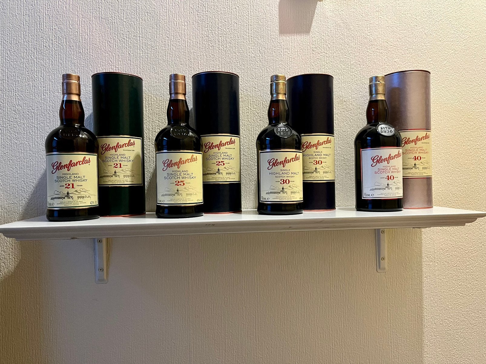 Whisky Glenfarclas 40 years, 30 years, 25 years, 21 years, Verzamelen, Wijnen, Ophalen of Verzenden, Nieuw